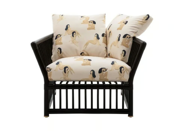 SOFTCAGE - Rattan garden armchair and fabric cushions by B&B Italia Outdoor - view 2